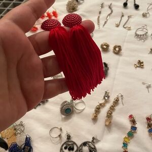 Red Tassel Earrings